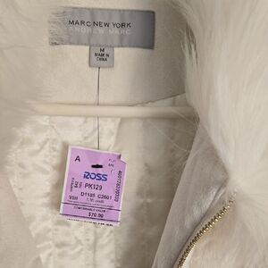 Marc New York Off-White Faux Fur Vest